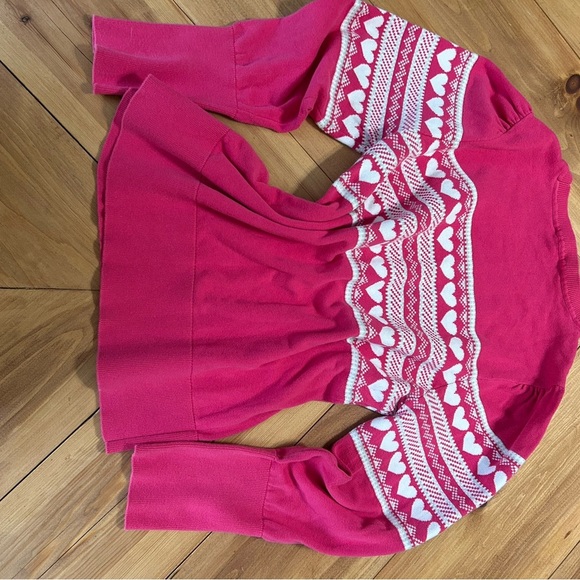 Vintage Tommy Hilfiger Heart Sweater Crew Neck Pink Sz Large - Picture 3 of 10